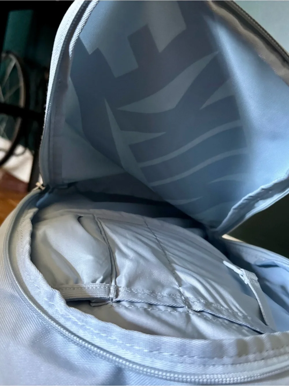 Nike Light Blue and White Swoosh Kids Backpack